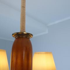 Paavo Tynell Classical Paavo Tynell Pendant Model 1355 in Brass String Birch Taito 1930s - 4289566