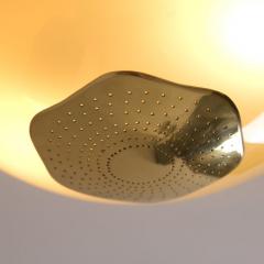 Paavo Tynell Commissioned Paavo Tynell Flush Mount Perforated Brass Glass Taito 1940s - 4583813