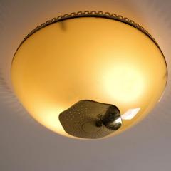 Paavo Tynell Commissioned Paavo Tynell Flush Mount Perforated Brass Glass Taito 1940s - 4583814