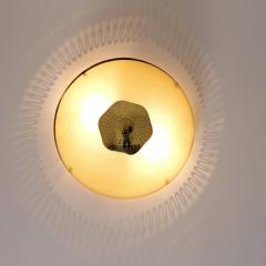Paavo Tynell Commissioned Paavo Tynell Flush Mount Perforated Brass Glass Taito 1940s - 4583819