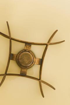 Paavo Tynell Early Ceiling Lamp in Black Metal Opaline Glass Brass by Paavo Tynell 1940s - 4369900