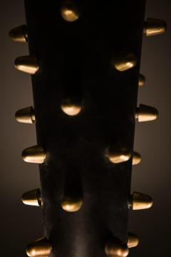 Paavo Tynell Early Ceiling Lamp in Black Metal Opaline Glass Brass by Paavo Tynell 1940s - 4369907