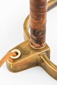 Paavo Tynell Early Table Lamp in Brass and Leather by Paavo Tynell 1950s - 4470962