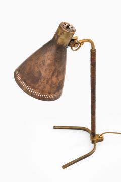 Paavo Tynell Early Table Lamp in Brass and Leather by Paavo Tynell 1950s - 4470975