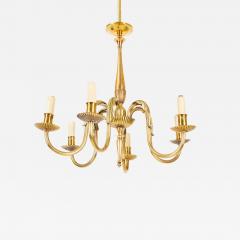 Paavo Tynell Fine Art Deco Chandelier in Brass by Paavo Tynell for Taito - 3543823