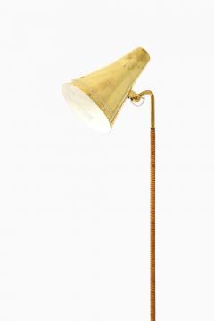 Paavo Tynell Floor Lamp in Brass and Cane by Paavo Tynell 1950s - 4470970