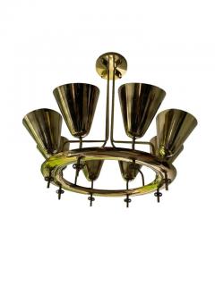 Paavo Tynell Important Paavo Tynell Chandelier Model 9062 in Perfortated Brass Taito 1950s - 3959316