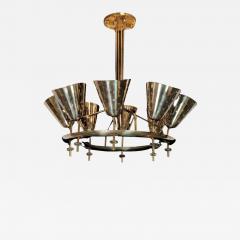 Paavo Tynell Important Paavo Tynell Chandelier Model 9062 in Perfortated Brass Taito 1950s - 3969287