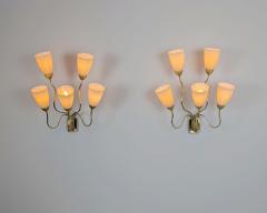 Paavo Tynell Important Pair of Paavo Tynell Wall Lamps for Kuusihokki Restaurant Taito 1940s - 4496753