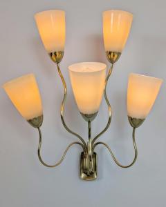 Paavo Tynell Important Pair of Paavo Tynell Wall Lamps for Kuusihokki Restaurant Taito 1940s - 4496759