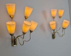 Paavo Tynell Important Pair of Paavo Tynell Wall Lamps for Kuusihokki Restaurant Taito 1940s - 4496763