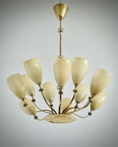 Paavo Tynell Large 12 lights Chandelier by Paavo Tynell for Idman  - 4253441