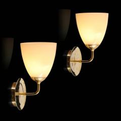 Paavo Tynell Large 1950s Paavo Tynell Glass and Brass Sconces for Taito Oy - 671877