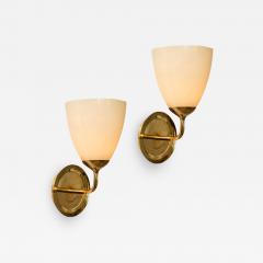 Paavo Tynell Large 1950s Paavo Tynell Glass and Brass Sconces for Taito Oy - 672196