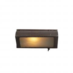 Paavo Tynell Large Japanese Minimalist Glass Patinated Metal Wall Light for Kokosha - 2730109