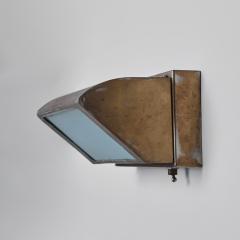 Paavo Tynell Large Japanese Minimalist Glass Patinated Metal Wall Light for Kokosha - 2730139