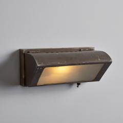 Paavo Tynell Large Japanese Minimalist Glass Patinated Metal Wall Light for Kokosha - 2730143