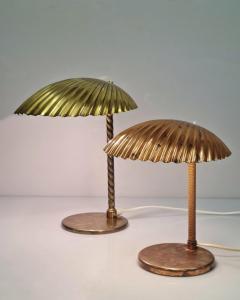 Paavo Tynell Large Paavo Tynell Full Brass Seashell Table Lamp Model 5321 Taito Oy 1940s - 3944049