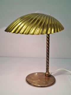 Paavo Tynell Large Paavo Tynell Full Brass Seashell Table Lamp Model 5321 Taito Oy 1940s - 3944058