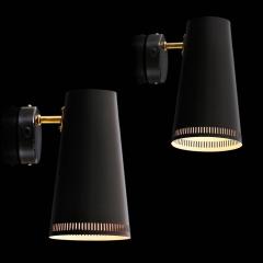 Paavo Tynell Large Pair of Paavo Tynell Black Wall Lights for Taito Oy - 637510