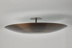Paavo Tynell Large Two Enlighten Rey Perforated Patinated Brass Dome Ceiling Lamp - 2561773