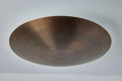 Paavo Tynell Large Two Enlighten Rey Perforated Patinated Brass Dome Ceiling Lamp - 2561775