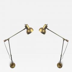 Paavo Tynell MID CENTURY ADJUSTABLE HEIGHT GOLDTONE FLOOR LAMPS - 4288160