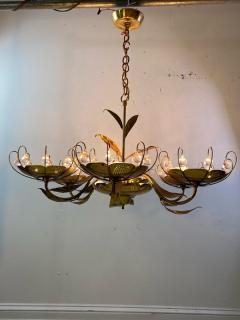 Paavo Tynell MID CENTURY BRASS AND GLASS CHANDELIER IN THE MANNER OF PAAVO TYNELL - 1527866