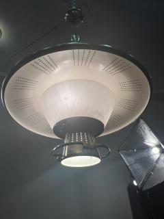 Paavo Tynell MID CENTURY PIERCED BRASS GLASS CHANDELIER IN THE STYLE OF PAAVO TYNELL - 3654483