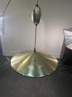 Paavo Tynell MID CENTURY PIERCED BRASS GLASS CHANDELIER IN THE STYLE OF PAAVO TYNELL - 3654487