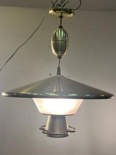 Paavo Tynell MID CENTURY PIERCED BRASS GLASS CHANDELIER IN THE STYLE OF PAAVO TYNELL - 3654489