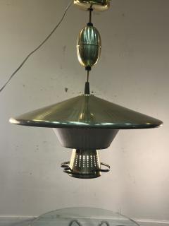 Paavo Tynell MID CENTURY PIERCED BRASS GLASS CHANDELIER IN THE STYLE OF PAAVO TYNELL - 3654493