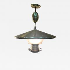 Paavo Tynell MID CENTURY PIERCED BRASS GLASS CHANDELIER IN THE STYLE OF PAAVO TYNELL - 3679606