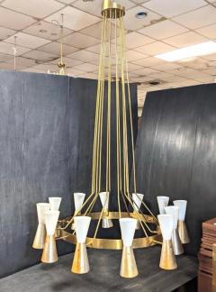Paavo Tynell MONUMENTAL BRASS ALUMINUM MID CENTURY CHANDELIER IN THE MANNER OF PAAVO TYNELL - 2228436