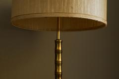 Paavo Tynell Mid Century Faux Bamboo Table Lamp in Sand Cast Brass 1960s - 4395732