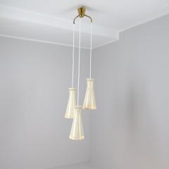 Paavo Tynell Mid Century Itsu Pendant Model ER 94 3 in Brass Pearl White Finland 1950s - 4384066