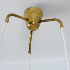 Paavo Tynell Mid Century Itsu Pendant Model ER 94 3 in Brass Pearl White Finland 1950s - 4384069