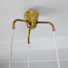 Paavo Tynell Mid Century Itsu Pendant Model ER 94 3 in Brass Pearl White Finland 1950s - 4384073