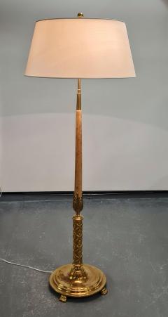 Paavo Tynell Monumental Floor Lamp Attributed to Paavo Tynell Brass and Silver Curly Birch - 3980222