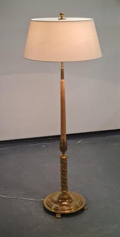 Paavo Tynell Monumental Floor Lamp Attributed to Paavo Tynell Brass and Silver Curly Birch - 3980224