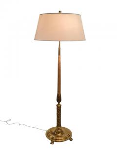 Paavo Tynell Monumental Floor Lamp Attributed to Paavo Tynell Brass and Silver Curly Birch - 3980229