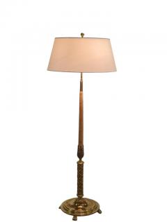 Paavo Tynell Monumental Floor Lamp Attributed to Paavo Tynell Brass and Silver Curly Birch - 3980230