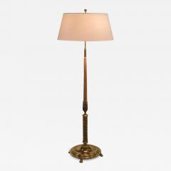 Paavo Tynell Monumental Floor Lamp Attributed to Paavo Tynell Brass and Silver Curly Birch - 4018602