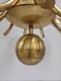 Paavo Tynell Monumental Paavo Tynell Art Deco Brass Opaline Lighting Fixture Taito 1930s - 4123021
