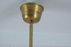 Paavo Tynell Monumental Paavo Tynell Art Deco Brass Opaline Lighting Fixture Taito 1930s - 4560569