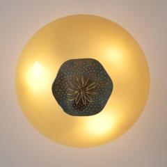 Paavo Tynell Nordic Modern Paavo Tynell Flush Mount Perforated Brass Glass Taito 1940s - 4637274