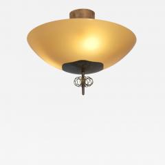 Paavo Tynell Nordic Modern Paavo Tynell Flush Mount Perforated Brass Glass Taito 1940s - 4642495