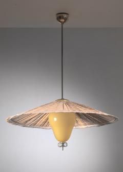 Paavo Tynell One of a pair of Paavo Tynell model 1090 lamps with wood slat shade - 3168444