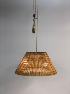 Paavo Tynell Paavo Tynell Adjustable Ceiling Lamp Model 1968 in Rattan Taito 1950s - 4098625
