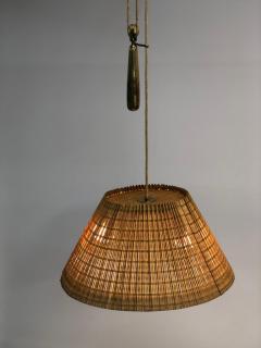 Paavo Tynell Paavo Tynell Adjustable Ceiling Lamp Model 1968 in Rattan Taito 1950s - 4098626
